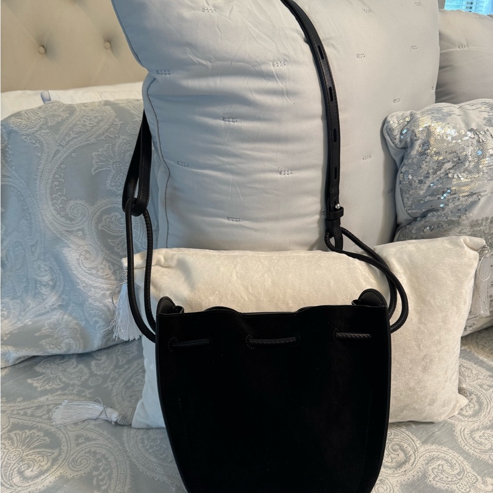 Rebecca Minkoff Suede Black Lulu Crossbody Bag - Picture 3 of 14